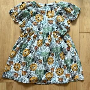 Tea Collection Butterfly Sleeve Twirl Dress in Safari Toile